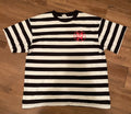 striped university logo tee