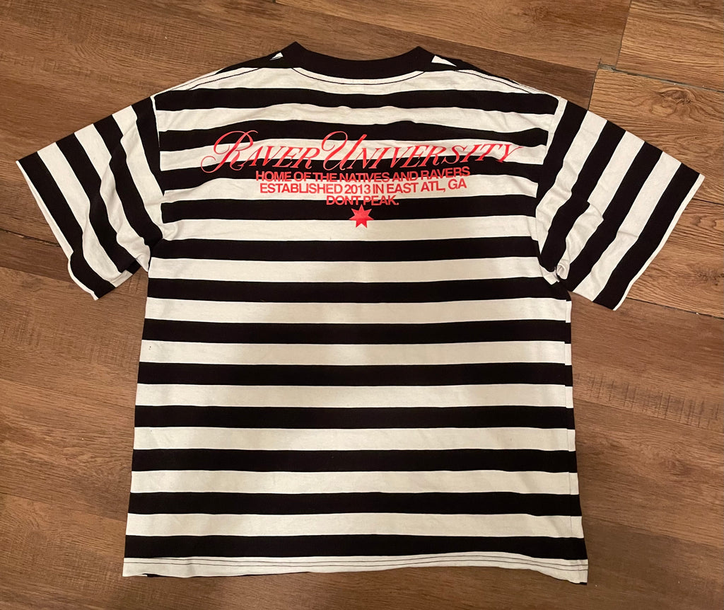 striped university logo tee